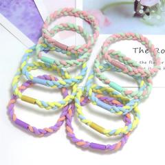 簡約高彈皮筋領結雙色綁頭髮發繩小清新甜美少女發圈運達編發發繩