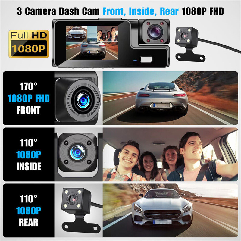 A22 Driving Recorder 3 Cameras Hd 1080P Three Lenses with Reversing Image with Wifi Car Dvr