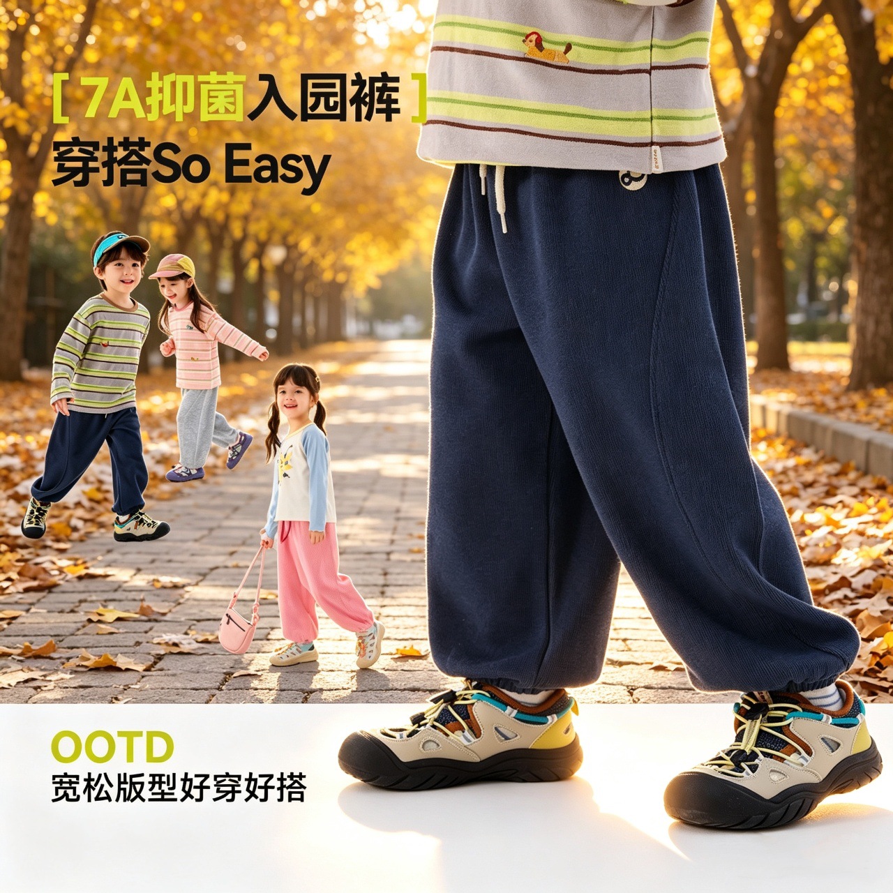 【School Uniform Pants: Buy 2 Get 3 Yuan Off】Dudu's Children's Pants Autumn Boys' Sports Pants Girls' Casual Pants Trendy
