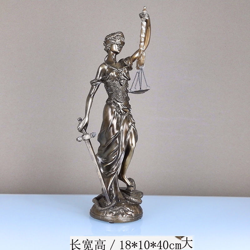 Imitation Copper Balance Justice Fairness And Justice Themis Justice Resin Sculpture Statue Office Lawyer Study Decoration