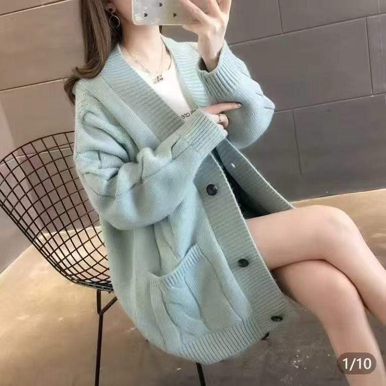 2025 New Cross-Border Chic Lazy Style Knitted Cardigan with Versatile Design, Fashionable, Age-Reducing, Gentle, Soft and Waxy Elegant