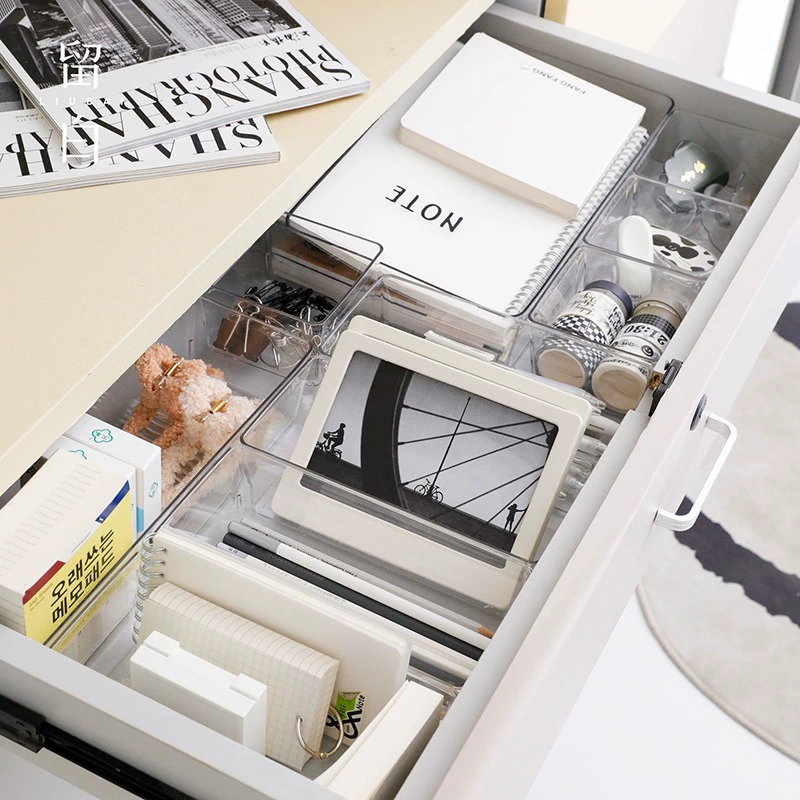 Household desktop storage box Simple and innovative multi -function drawer Turn into transparent box separation storage box stationery classification