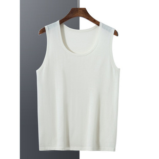 25 Years of Cashmere Vest Men's Pure Cashmere Spring and Autumn New Round Neck 68 Worsted Thin Knitted Inner Vest