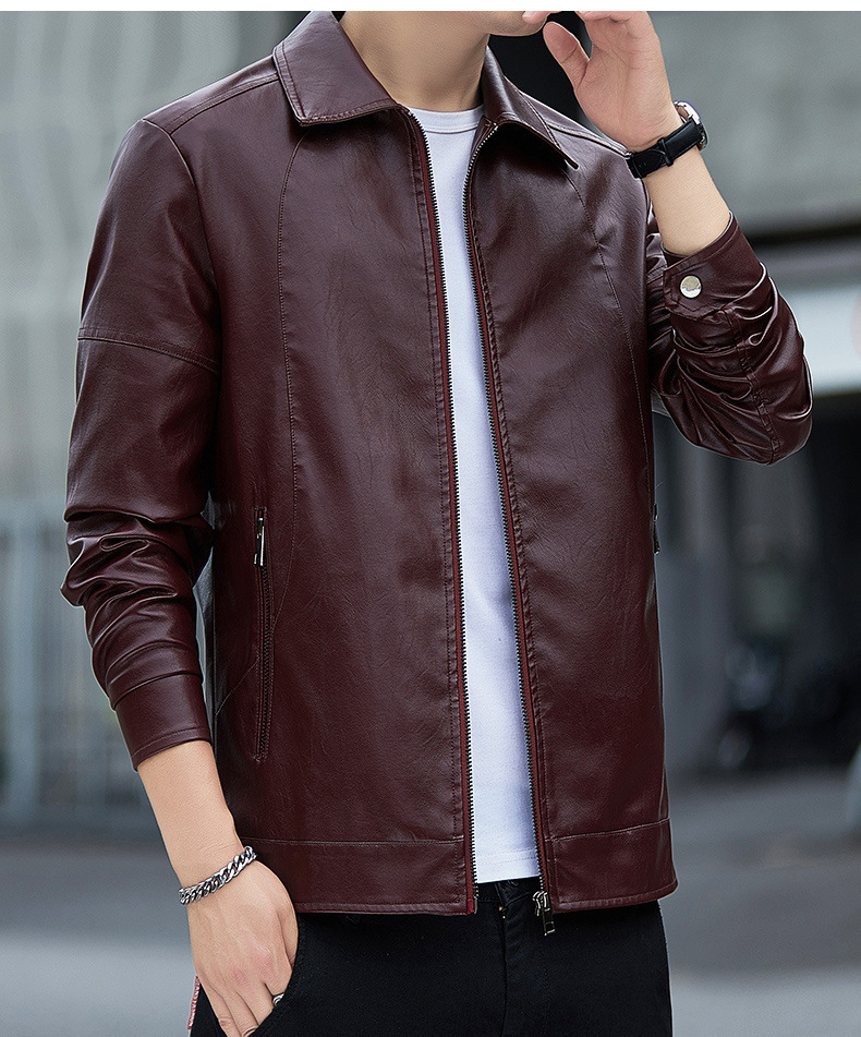 Herren Lederjacke Business Freizeit Sakko Für Herren Mit Revers_voghion.com