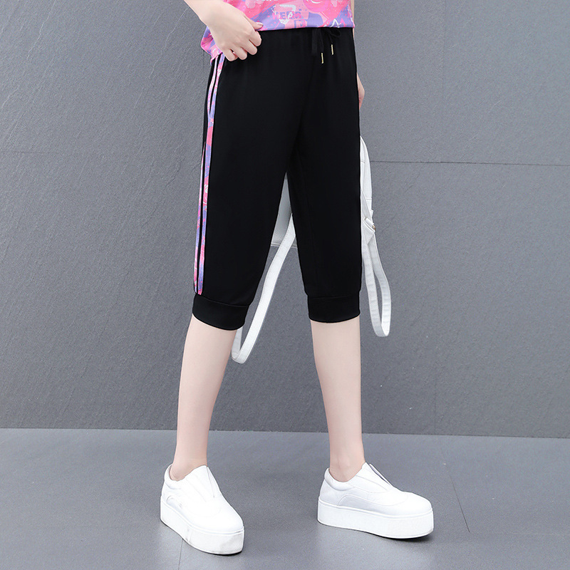 Square Dance Ice Silk Casual Pants for Women Summer 2025 New Women's Loose Slimming Flat-Footed Leggings Sports Pants for Women