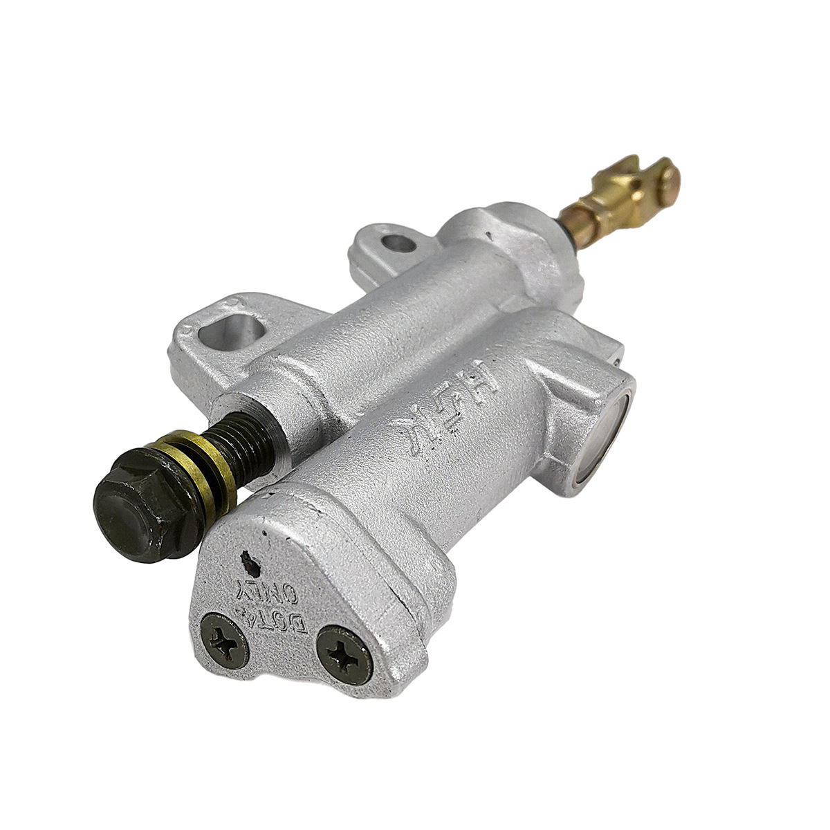 Off-Road Motorcycle Huayang T2K1 Cqr250 Rear Upper Pump Straight Pump Brake Parts Original Parts Silver Color