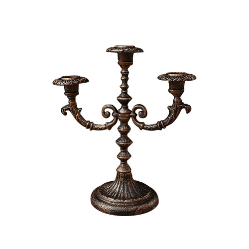 European retro three-headed candlestick, French and American iron candlestick, home wedding outfit, romantic decorative props and ornaments