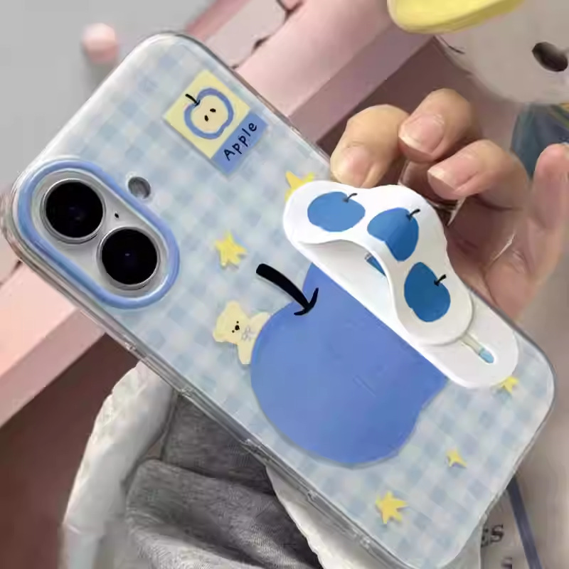 Blue Apple Phone Case Suitable for Vivoiq0015, Oppofindx9 High Aesthetic Value 500 Niche Girl-Style Stand Blue Apple Phone Case Suitable for Vivoiq0015, Oppofindx9 High Aesthetic Value 500 Niche Girl-Style Stand