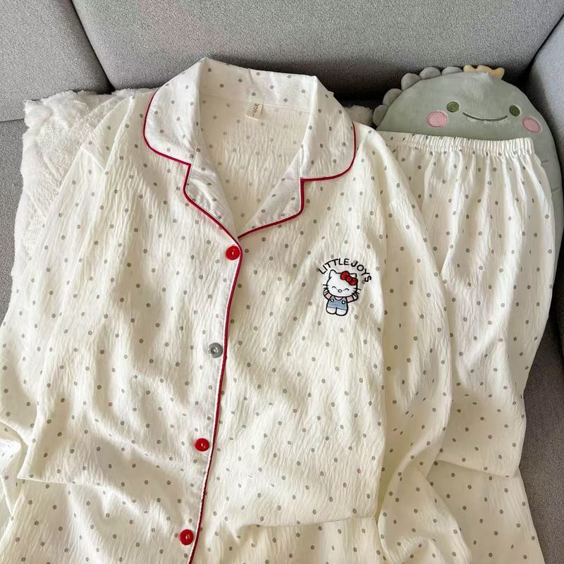 外国貿易クロスボーダー卸売クラウドコットン長袖ズボン 120 グラムパジャマ女性のための Xiaoxin 外で着用できるラペルカーディガンホーム服|undefined