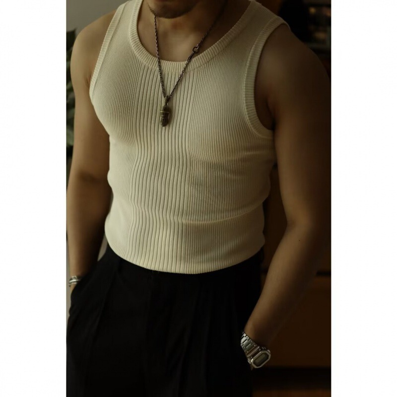 Summer American-style Slim Sports Fitness Thread I-shaped Vest Men's Running Training Elastic Slim-fit Sweat Absorbing Breathable Summer American-style Slim Sports Fitness Thread I-shaped Vest Men's Running Training Elastic Slim-fit Sweat Absorbing Breathable