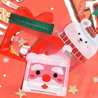 5 милых подарочных коробок Санта-Клауса самокрышная сумка портативная самопечатная сумка конфеты прозрачный упаковочный пакет