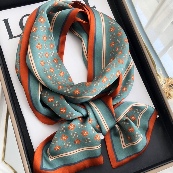 Universal silk summer long double-sided scarf