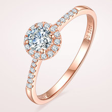 18k白金戒指 女 围一圈钻石群镶圆形四爪GIA证书定婚结婚真钻钻戒