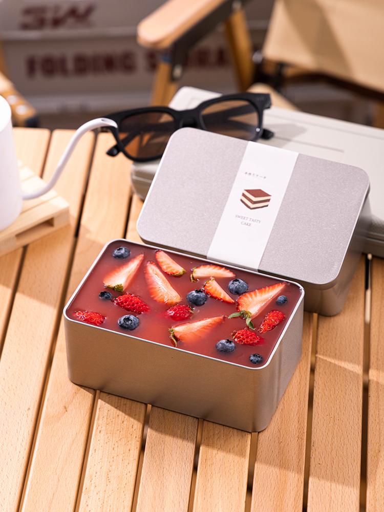 Caja de embalaje tiramisu galletas caja de latín crisp nougat dulces horneado lata vacía caja de hierro