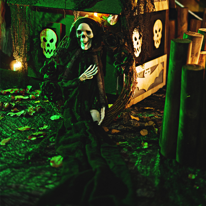 Comercio exterior Halloween fantasma blanco puerta de la muerte colgar fiesta de terror guirlandas colgar decoración de la casa embrujada accesorios