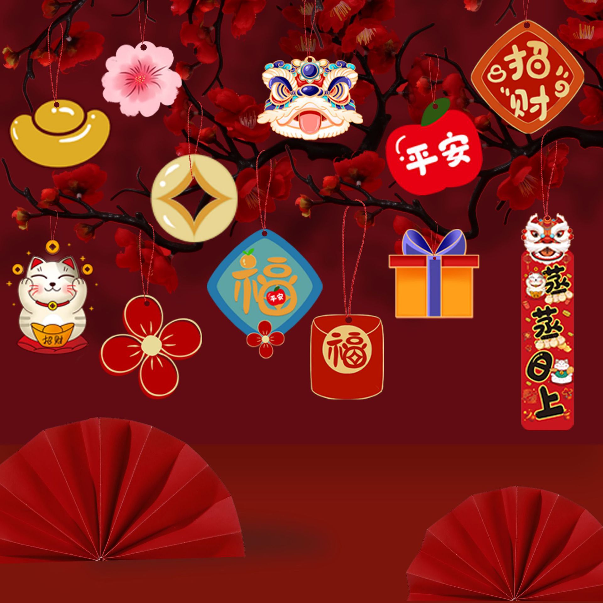 La alegría de la inauguración de la casa, el diseño del colgante de bonsái de la nueva casa, los suministros de la ceremonia de mudanza de Daji, las plantas verdes, las plantas en macetas, los adornos decorativos