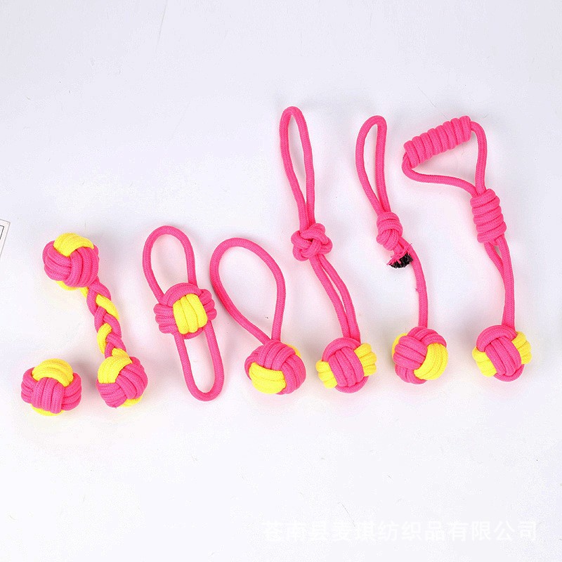 Cuerdas de algodón para mascotas juego de juguetes de bola trenzada molares resistentes a la mordida fondo Teddyco dientes de pelo para perros juguetes para mascotas