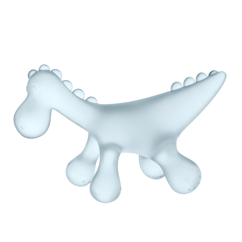 FUENTE Fábrica infantil dinosaurio teether hervida de silicona de grado alimenticio anti-comer mano bebé teether stick