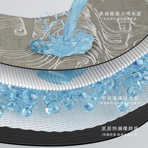 Bathroom special floor mat, household toilet toilet U-shaped foot mat, bathroom non-slip mat, diatom mud absorbent mat