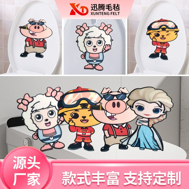 Забавный мультяшный персонаж, дезодорирующая наклейка для унитаза, самоклеящаяся дезодорирующая наклейка для ванной комнаты, дезодорирующая фетровая наклейка