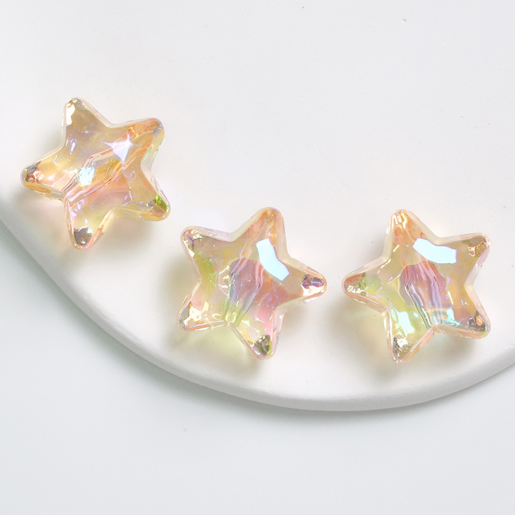 Transparente UV color mágico corte estrella de cinco puntas amor acrílico DIY pulsera material de cuentas accesorios de la joyería al por mayor