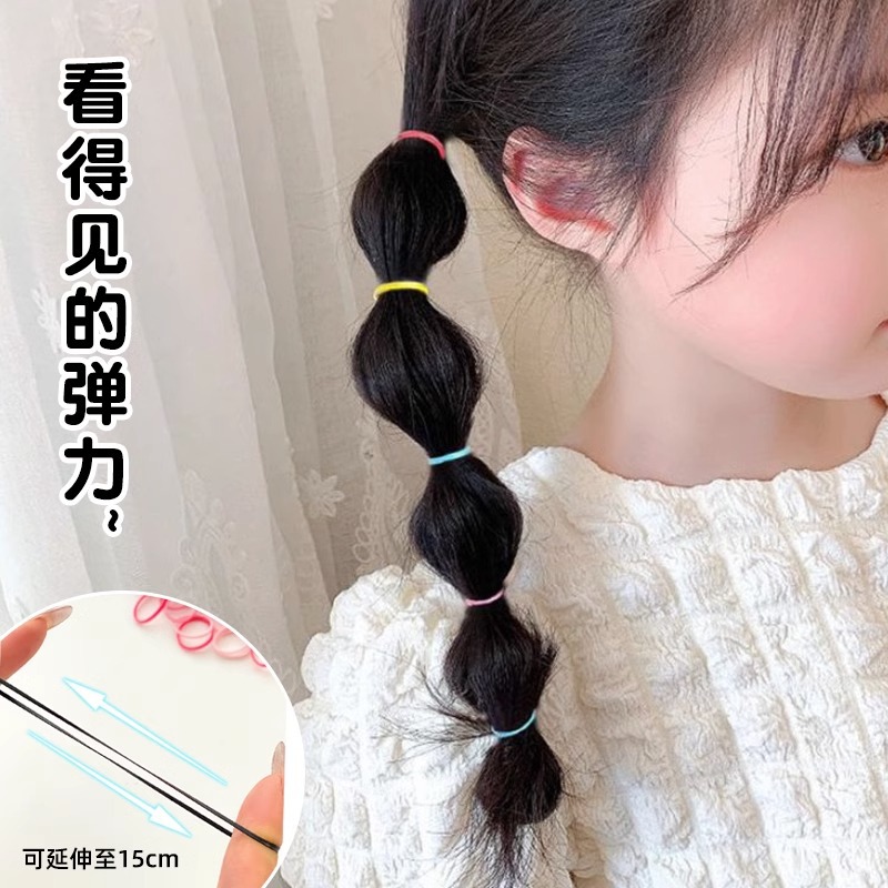 Cuerda de pelo del bebé banda de goma desechable los niños no lastiman el pelo de alta elástica cuerda de pelo durable niñas atar banda de goma banda de pelo