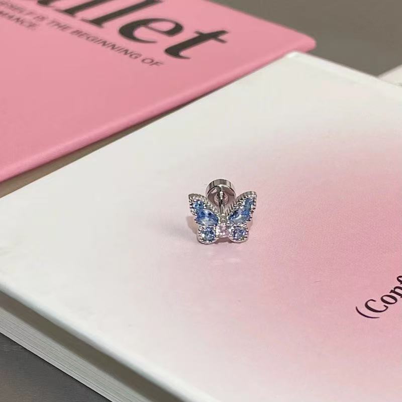 Tricolor de mariposa de polietileno diseño de diversión dulce hermana coreana INS estilo de explosión agujeros de orejas huesos de orejas