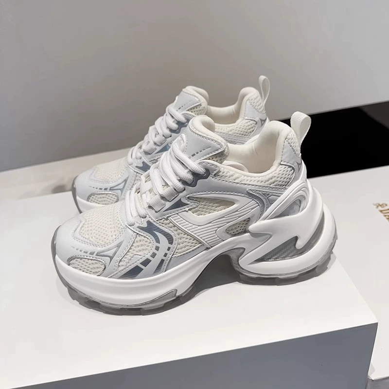 Серебристые и Off-White платформа кроссовки для тинейджеров – универсальные высокие кроссовки на повседневную спортивную обувь