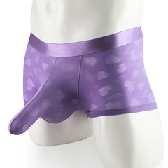 New Arrival Men's Foreign Trade Bullet-Separation Boxer Briefs Set JJ – Stylish, Thin, Heart-Shaped Jacquard Design, Sexy Elephant-Trunk Style Underwear