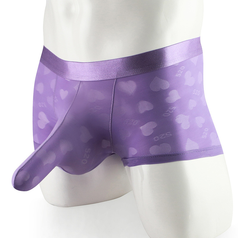 New Foreign Trade Men's Bullet Separated Flat Pants Set JJ Fun Thin Love-shaped Jacquard Sexy Elephant-nose Underwear