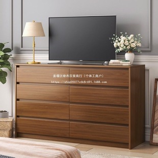 Tv Cabinet High Cabinet Plus Height Modern Simple Small Apartment Economical Master Bedroom Imitation Solid Wood Heightening Tv Cabinet