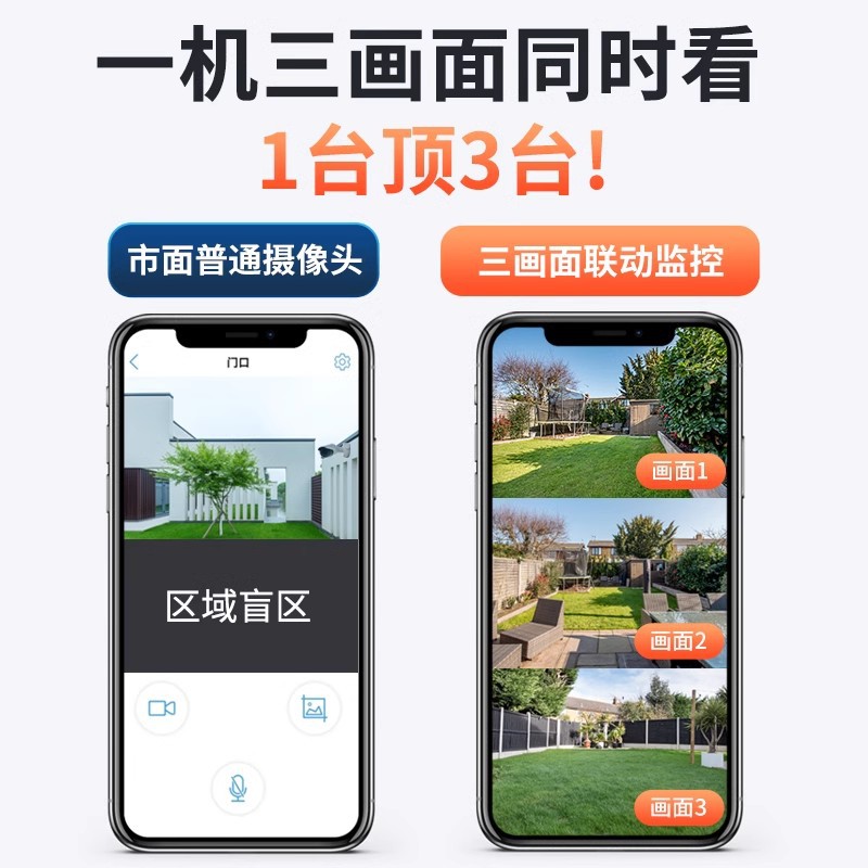 无线摄像头wifi手机远程室外监控器高清夜视家用防水户外探头套装