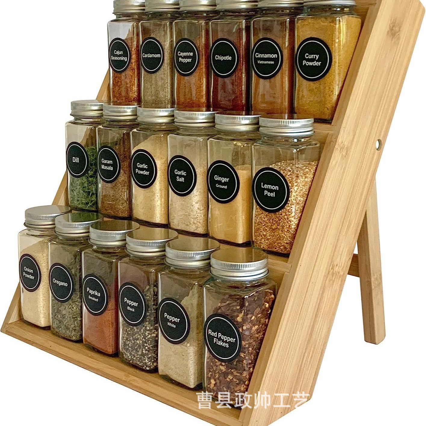 Spot kitchen countertop bamboo seasoning 3-layer storage rack solid…