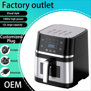 The new full-automatic air fryer touch screen large capacity oil smoke-free electric fryer intelligent temperature control adjustment cross-border exclusive