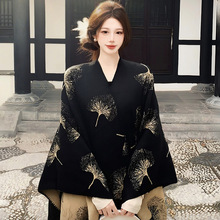 披肩女2025新款中国风旗袍外搭围巾新中式复古斗篷旅游披风