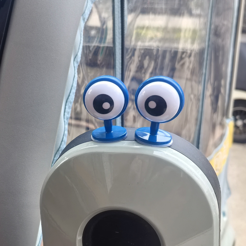 Decoración de ojos de coche eléctrico, personalidad, amor divertido, accesorios de ojos, lindo coche de batería, decoración de transformación de locomotora