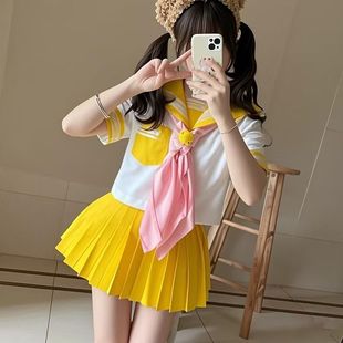Xiaomeng Replica Basic Version Short-Sleeved Sailor Suit Pink Blue Jk Uniform Japanese Style Preppy Style Suit Fashion