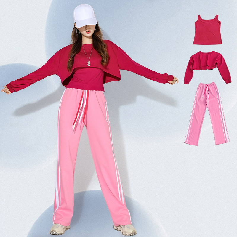 広場のダンスの服装の秋冬の新型の中高年の団体の演技の服の運動のレジャーの3セットの女性の鬼の歩のダンスの服|undefined