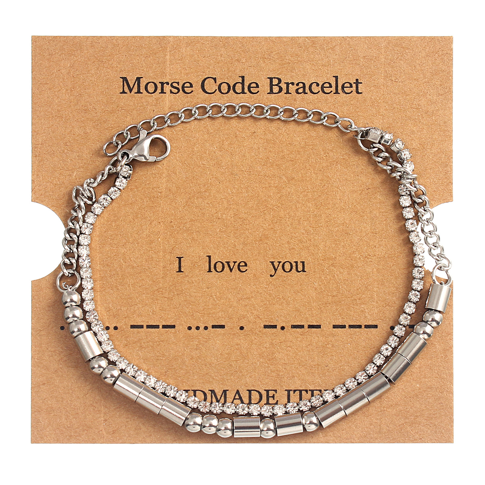 Simple Style Classic Style Letter 304 Stainless Steel 18K Gold Plated Rhinestones Bracelets In Bulk display picture 4