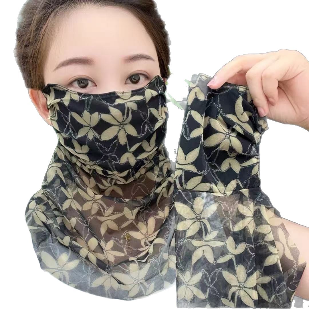 Damen Gesichtsmaske Eisseide Uv Schutz Nackentuch Halstuch Sommer_voghion.com
