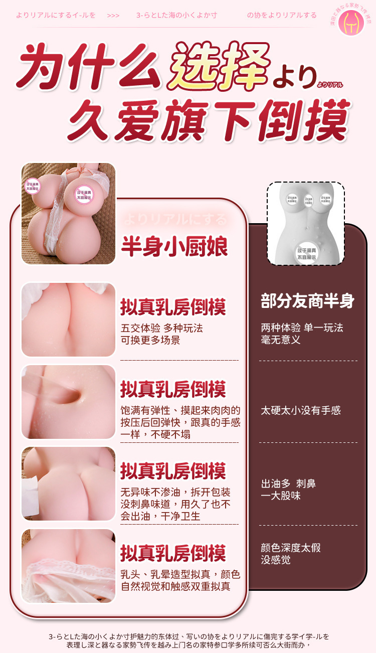 Male Masturbation Half-Body Torso with Vaginal and Anal Channels, TPE, Flesh Tone — detail image 9