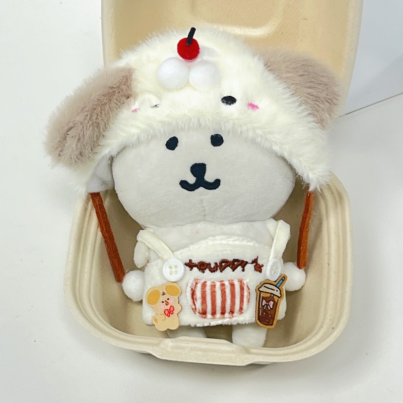 Take a bite of hamburger 10cm doll coat "Wang zai afternoon tea" cotton doll 13cm self-deprecating bear change doll coat
