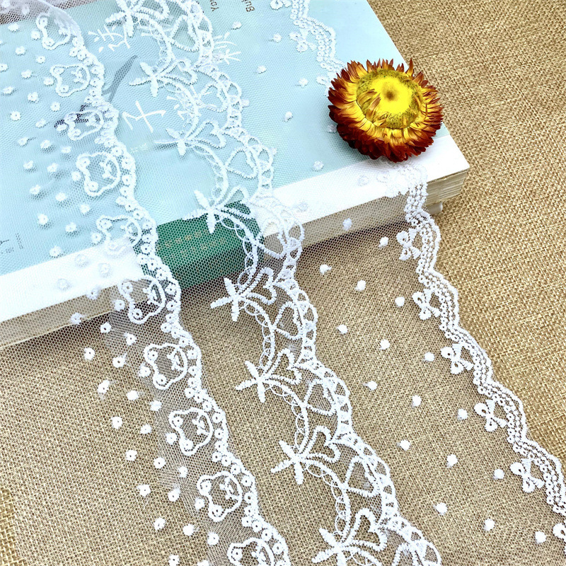 Mesh Lolita bow milk silk lace home soft decoration women's clothing accessories unilateral bar code clothing accessories