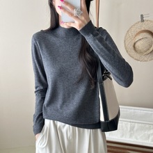 温柔风~100羊毛纯色简约软糯半高领套头针织内搭女高端气质打底衫