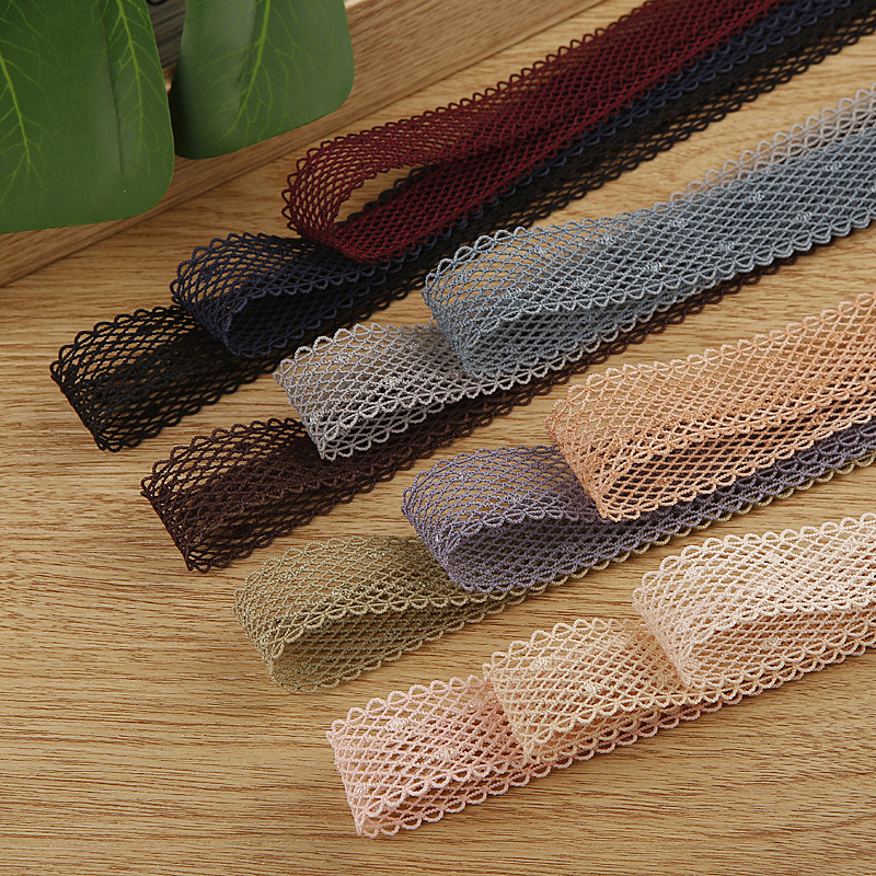 网格弹力花边带 服装草帽鞋花鲜花装饰蝴蝶结diy发饰材料网织带