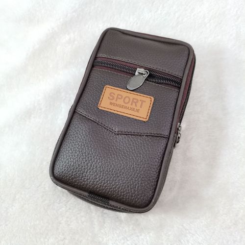 Factory direct sales mobile phone waist bag sports outdoor belt mobile phone bag street stall supply men's horizontal style 6 inches