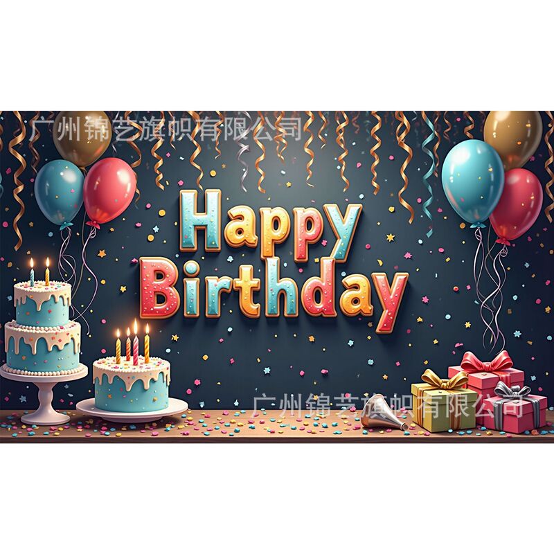 国境を越えた誕生日ホットセールアイテム背景布ホリデーパーティーテーマシーン装飾アレンジメントパーティー写真ハッピーバースデー|undefined