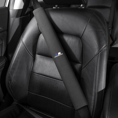 Series 6 7 Series X1X3X4X5X6 seat, Seat belt shoulder pad - bmw-m-white-label-50cm-suede-noble-black-shoulder-pads-single-pack
