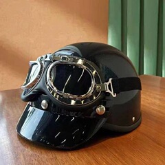 電気自動車、ユニバーサルハーレーバッテリーカー、レトロヘルメット、四季サイクリングハーフヘルメット、夏用男性と女性の安全ヘルメットに適しています。