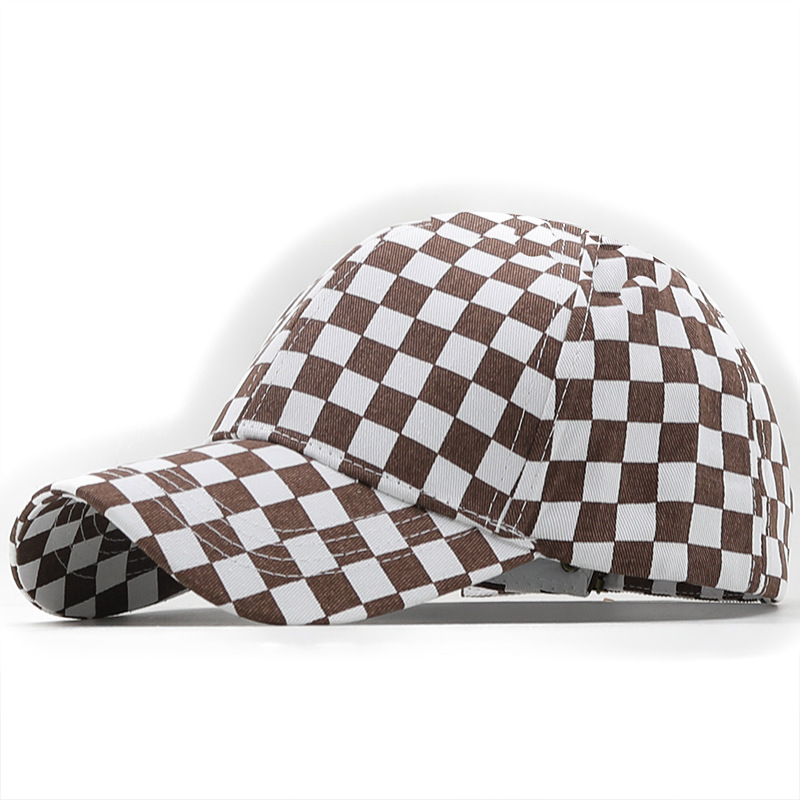 Japanese Tide Checkerboard Baseball Sunshade Peaked Cap Men's Tide Cap display picture 3